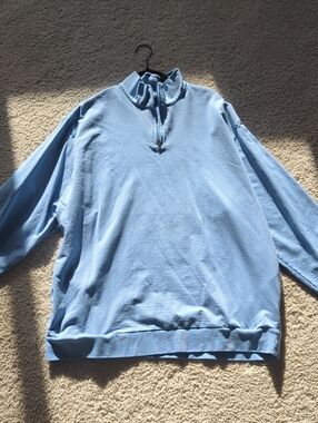 Men's Light Blue Quarter-Zip Sweater Size XXL. Polo Golf